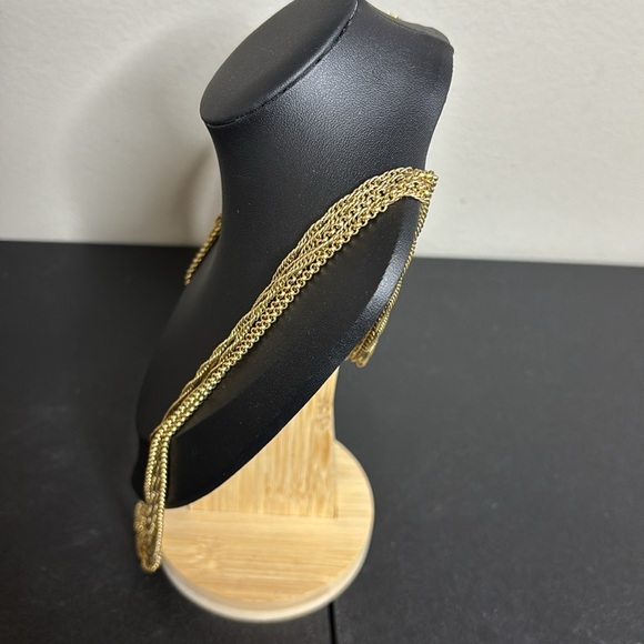 Vintage Monet Necklace Long Multistrand Rope And Cable Chain Link - Picture 3 of 9